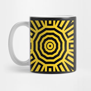 HIGHLY Visible Yellow and Black Line Kaleidoscope pattern (Seamless) 30 Mug